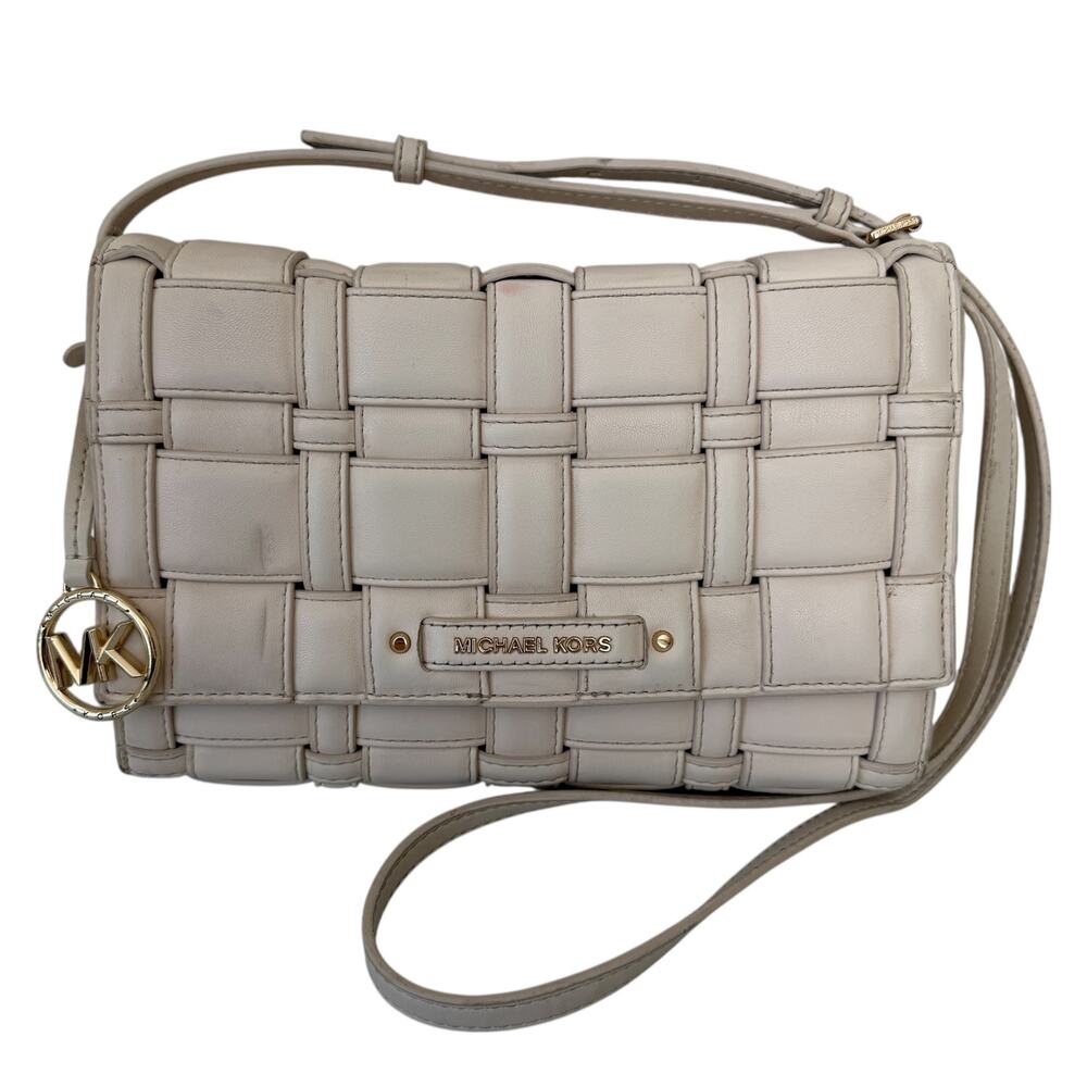 MICHAEL Michael Kors Ivy Large Clutch Crossbody Vegan Quilted Leather Bag